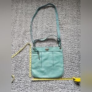 Cowhide leather Teal fossil leather cross body
